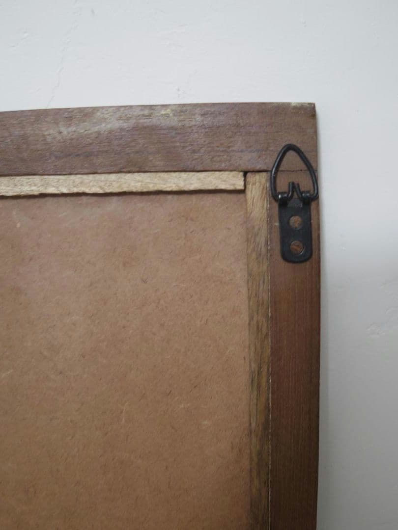 【　インド　ヴィンテージ　ミラー　】鏡　アンティーク　レリーフ　木製　壁掛け