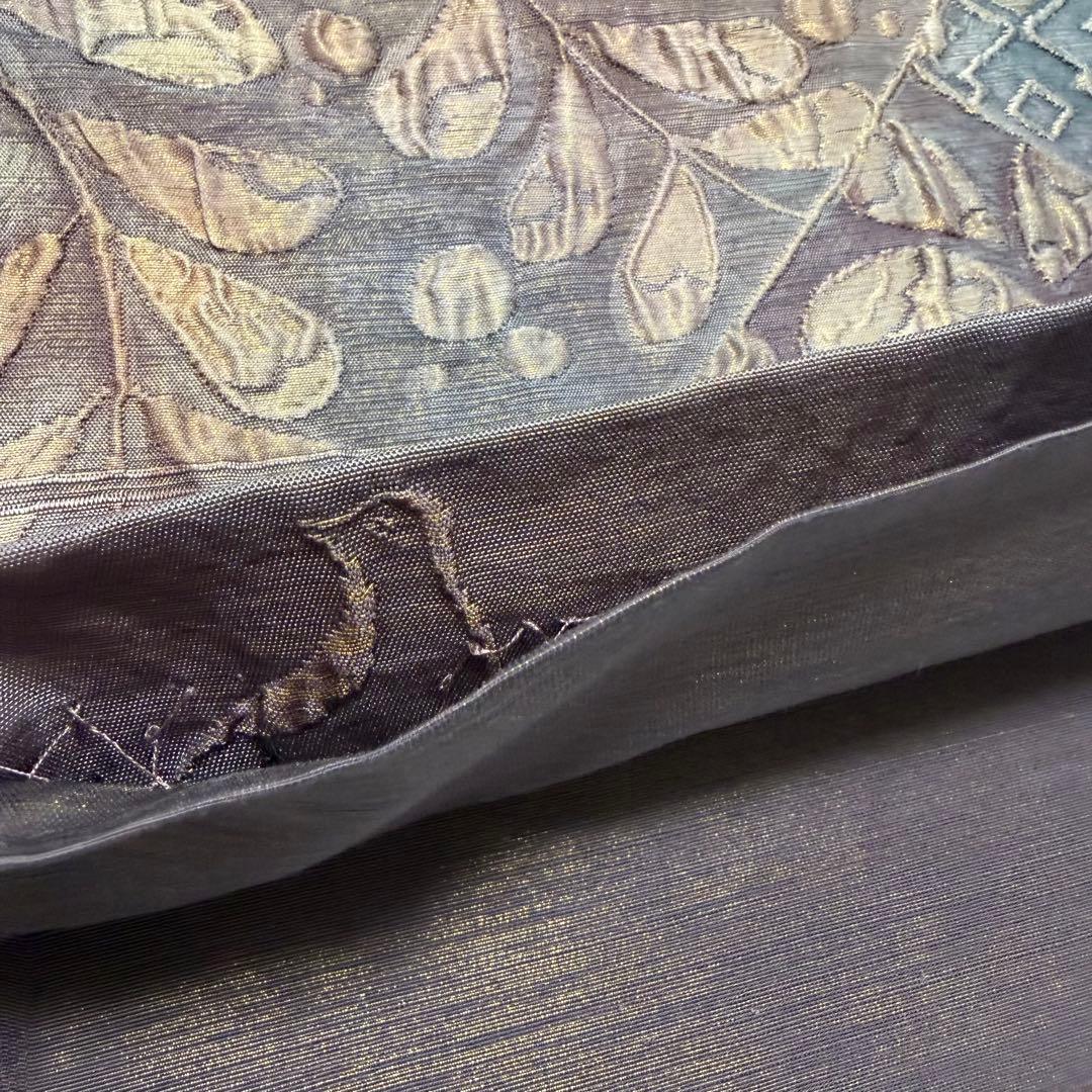 m-76 渡文謹製 手織り 辻ヶ花 纐纈 膨れ帯 正絹 袋帯