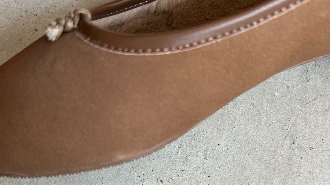 SHISEI/シーセイ 23.5cm スエード ボア フラットパンプス