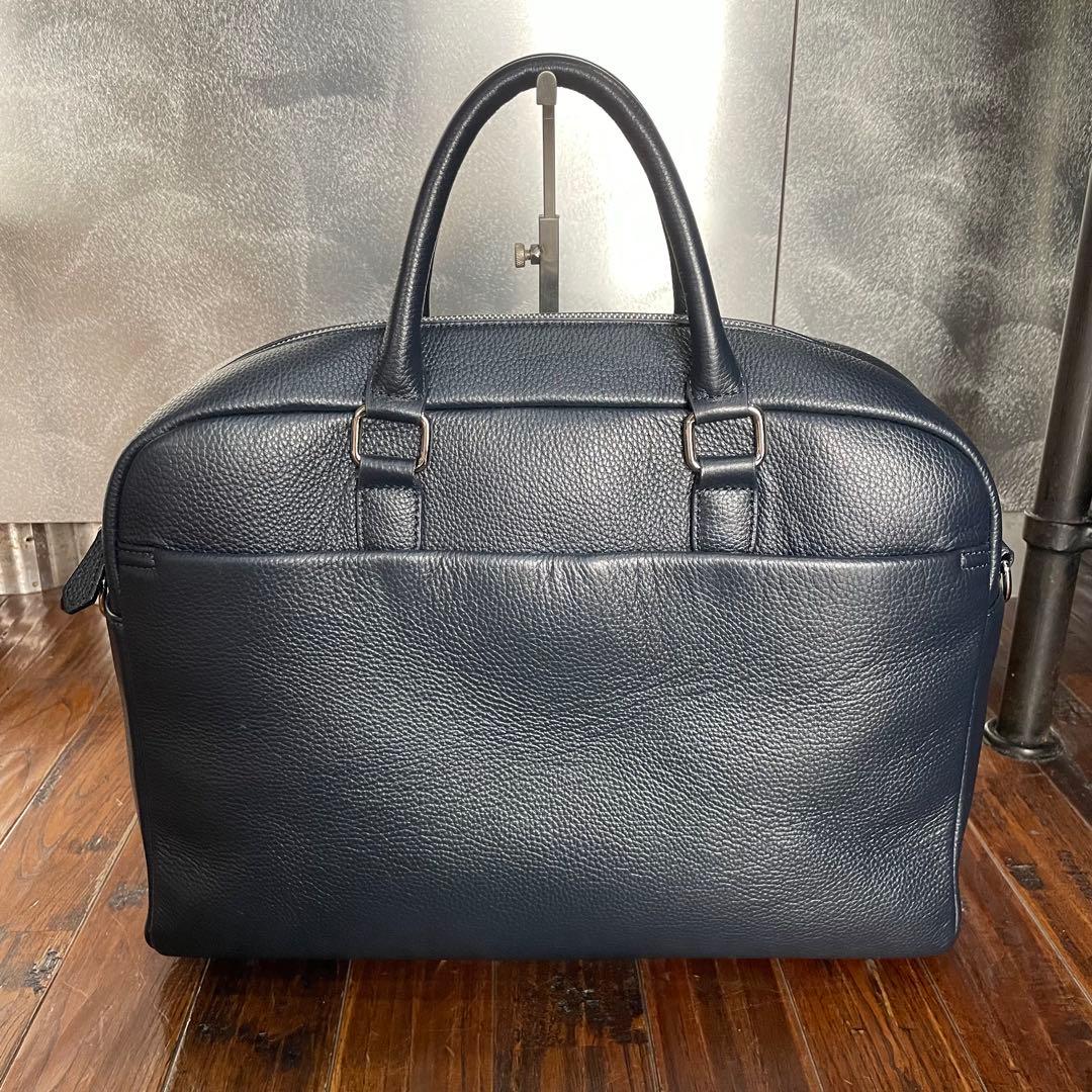 美品 MURA ビジネス バッグ 2WAY ショルダー レザー　シボ革　A4