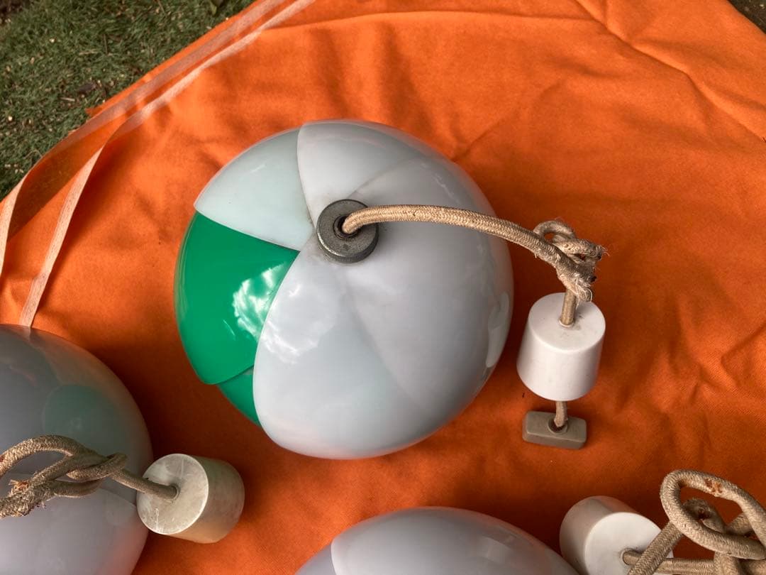 ３個！昭和レトロ レトロポップチューリップ型の電気傘 ライト。ナショナル。