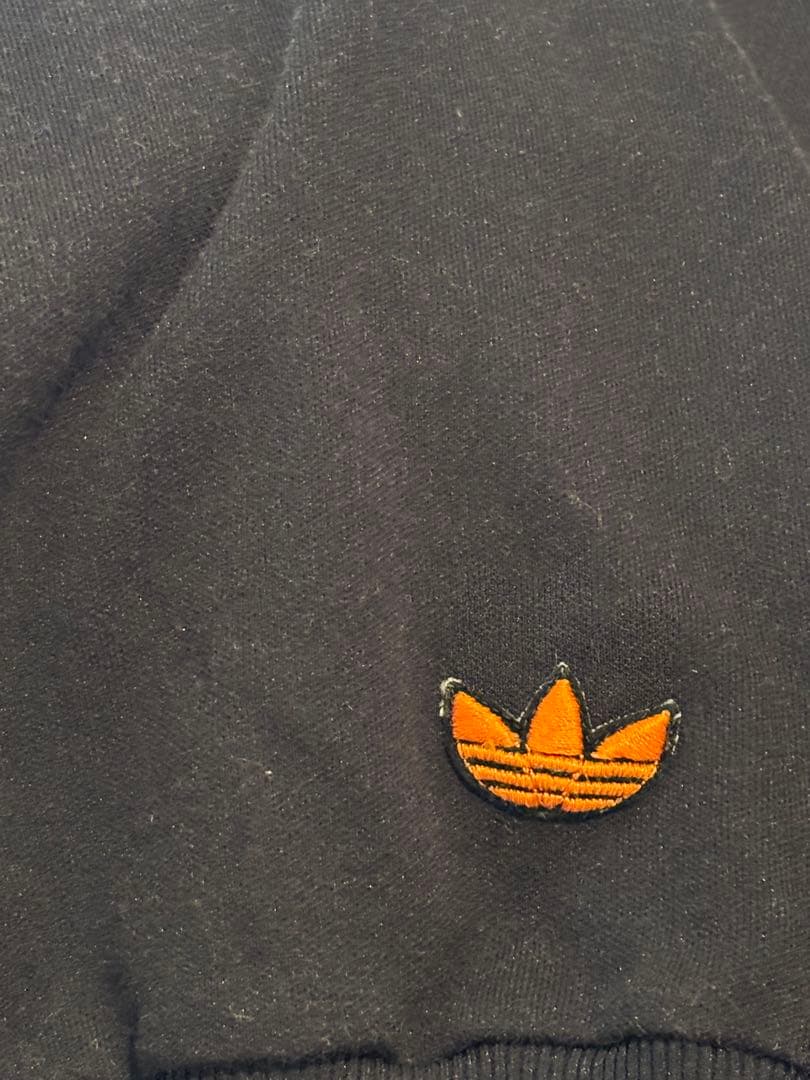 adidas デサント　70sトラックジャケット　ブラック　オレンジ