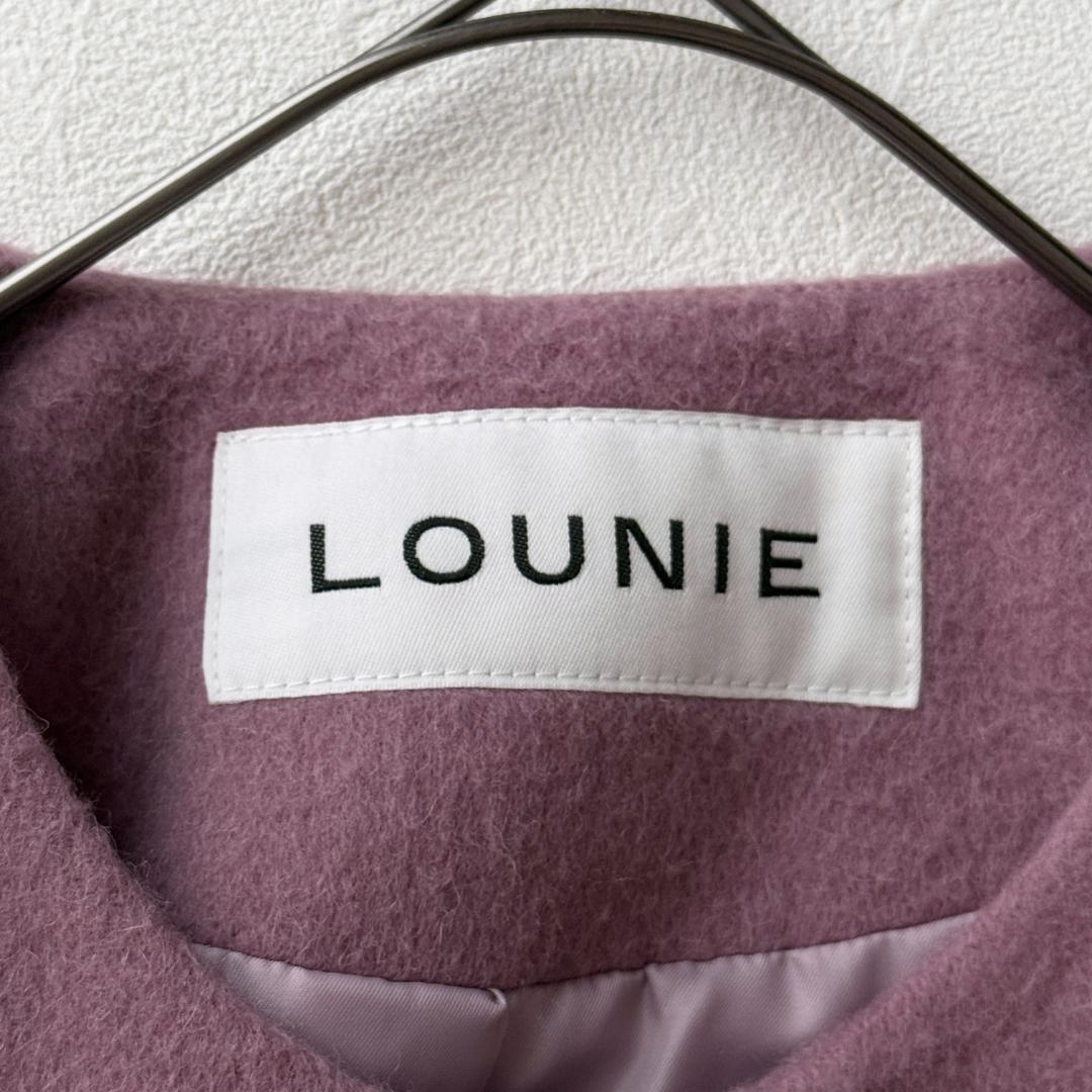 美品 ルーニィ ウールアルパカノーカラーコクーンコート 近年 ピンク Lサイズ