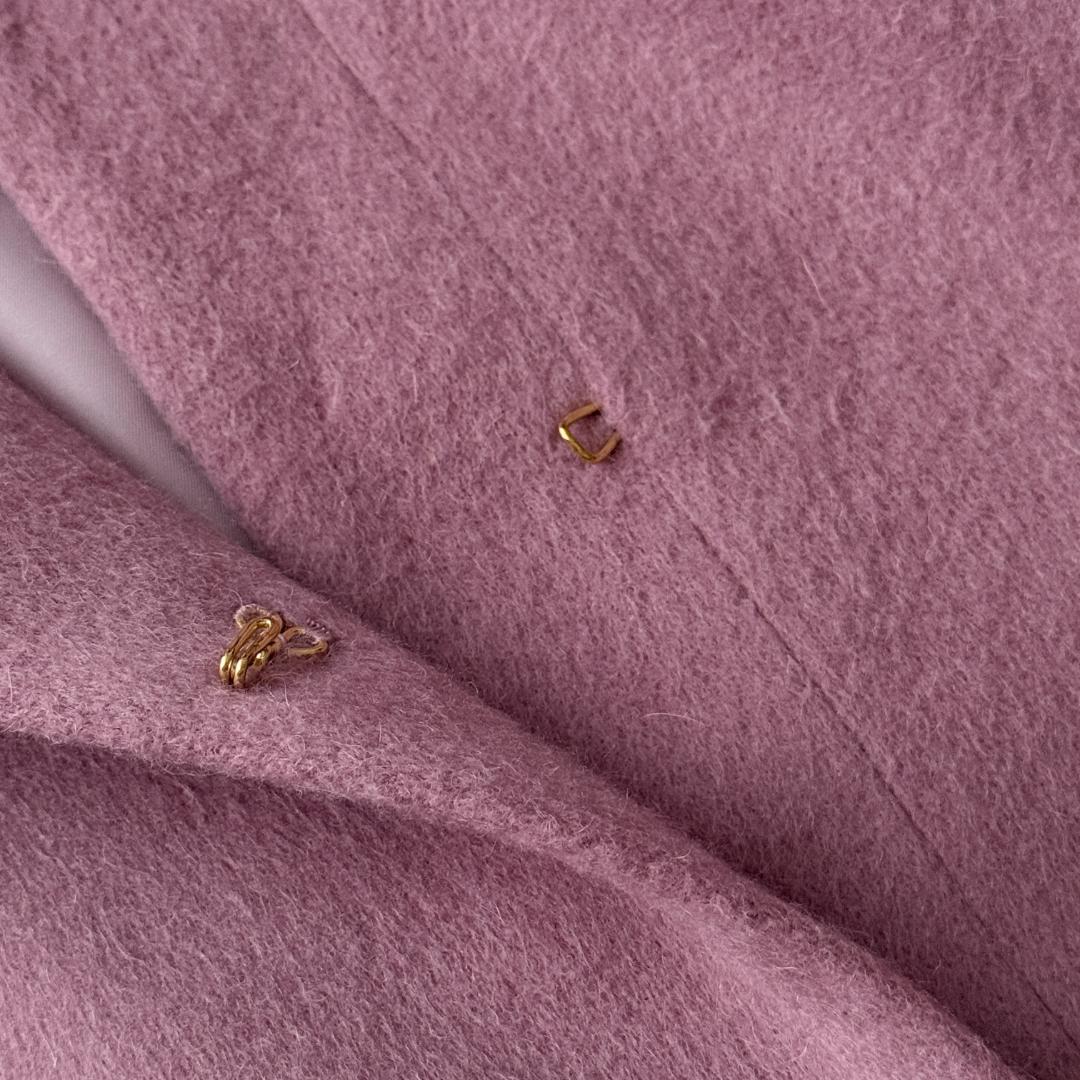 美品 ルーニィ ウールアルパカノーカラーコクーンコート 近年 ピンク Lサイズ