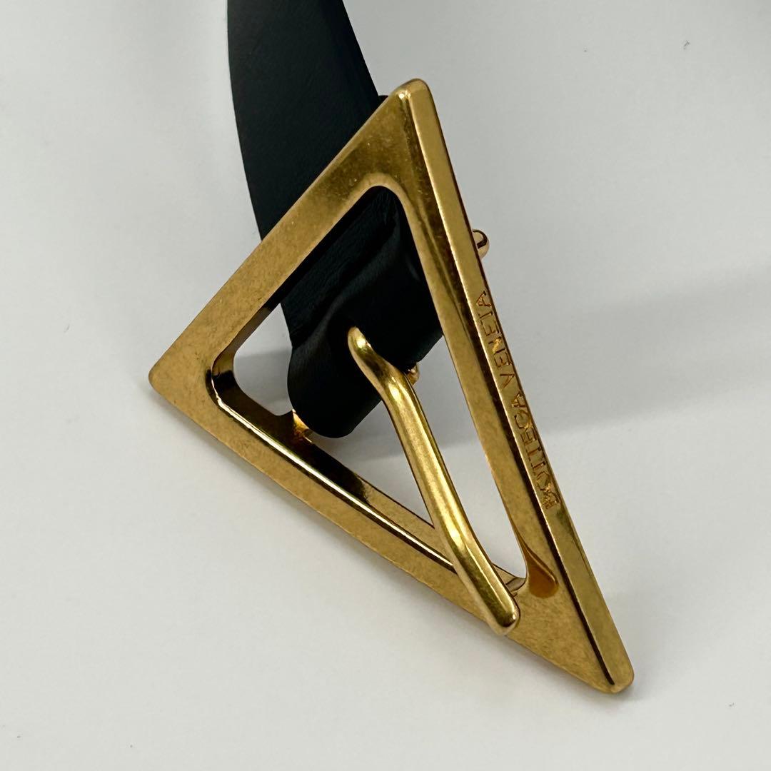 M*o様 未使用級✨ボッテガヴェネタ ベルト トライアングル ゴールド ブラック