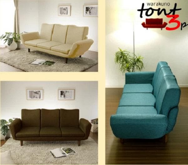 【限定】3人掛けソファ 日本製 リクライニング デザイン 曲線 コンパクトサイズ