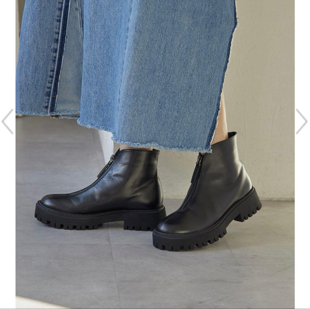 新品　THE PAUSE ZIPショートブーツ 36サイズ　厚底ブーツ　黒