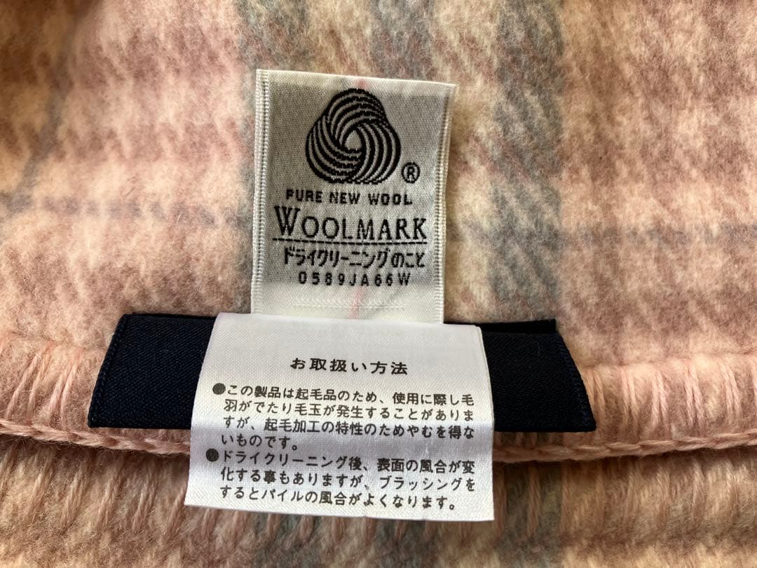 バーバリー　カシミヤ混　チェック柄　毛布　シングル