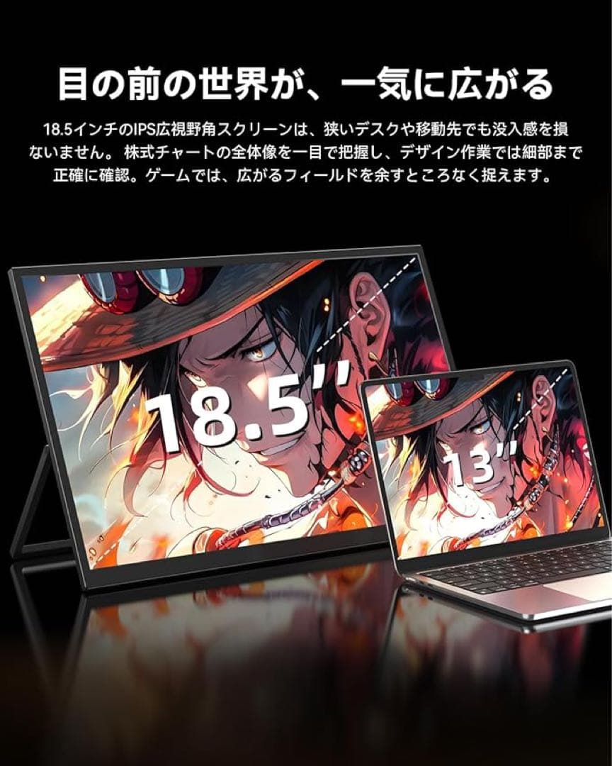 モバイルモニター 収納ケース付き 大画面 持ち運び ポータブルディスプレイ