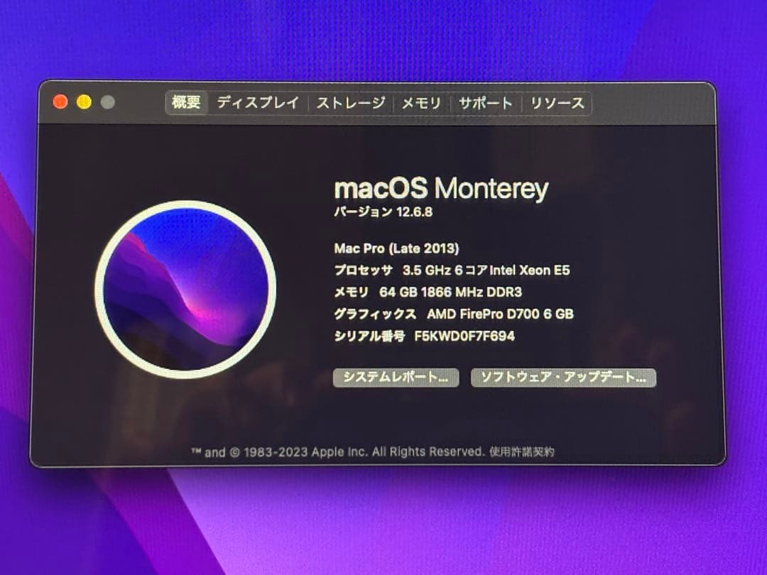 Mac Pro Late2013 グラフィックメモリD700 希少の最高グレード