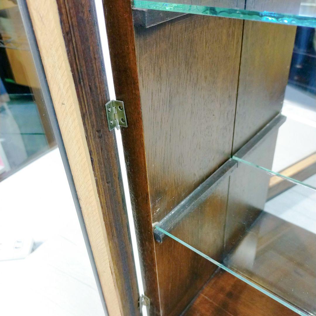 ミラーバック　木製　コレクションケース　ガラス扉