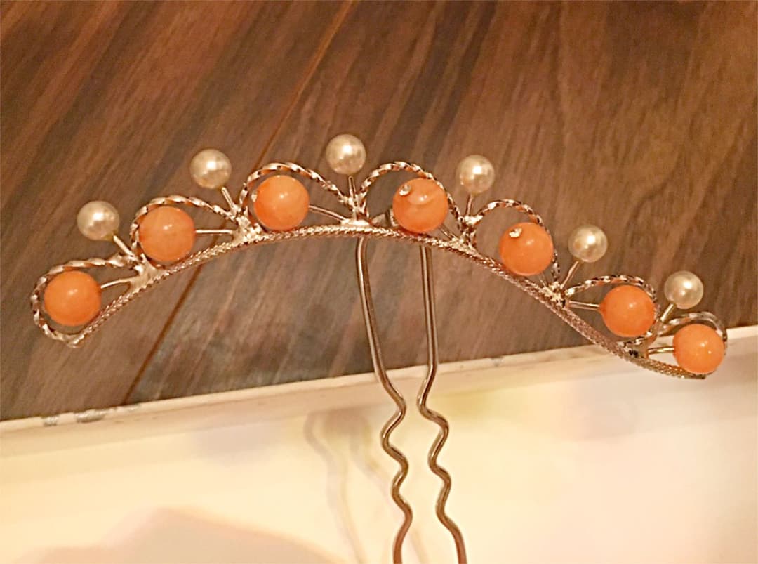 ☆ 珊瑚 と 真珠 の 簪