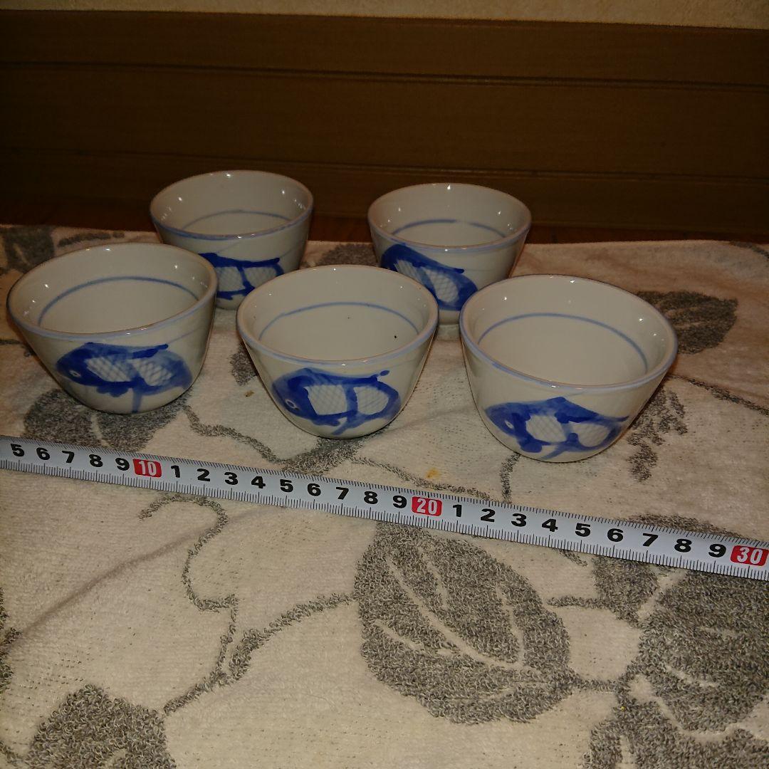 中国景徳鎮、鯉絵柄、染付