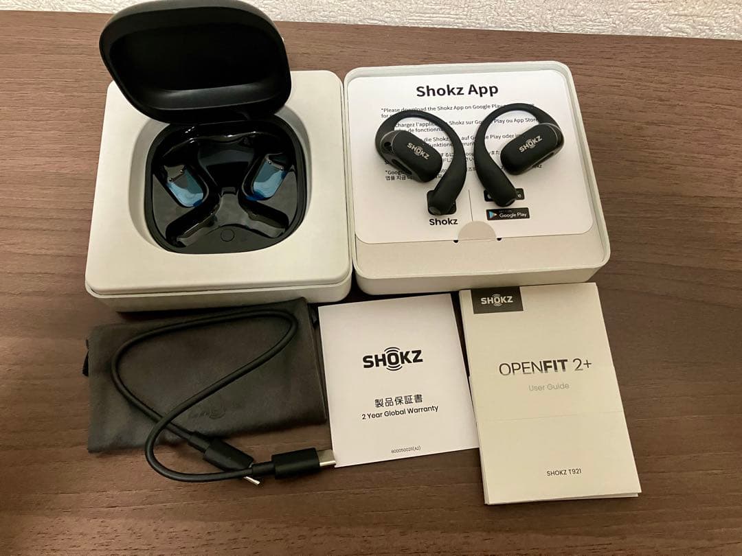 Shokz OpenFit2+ ワイヤレスイヤホン ブラック