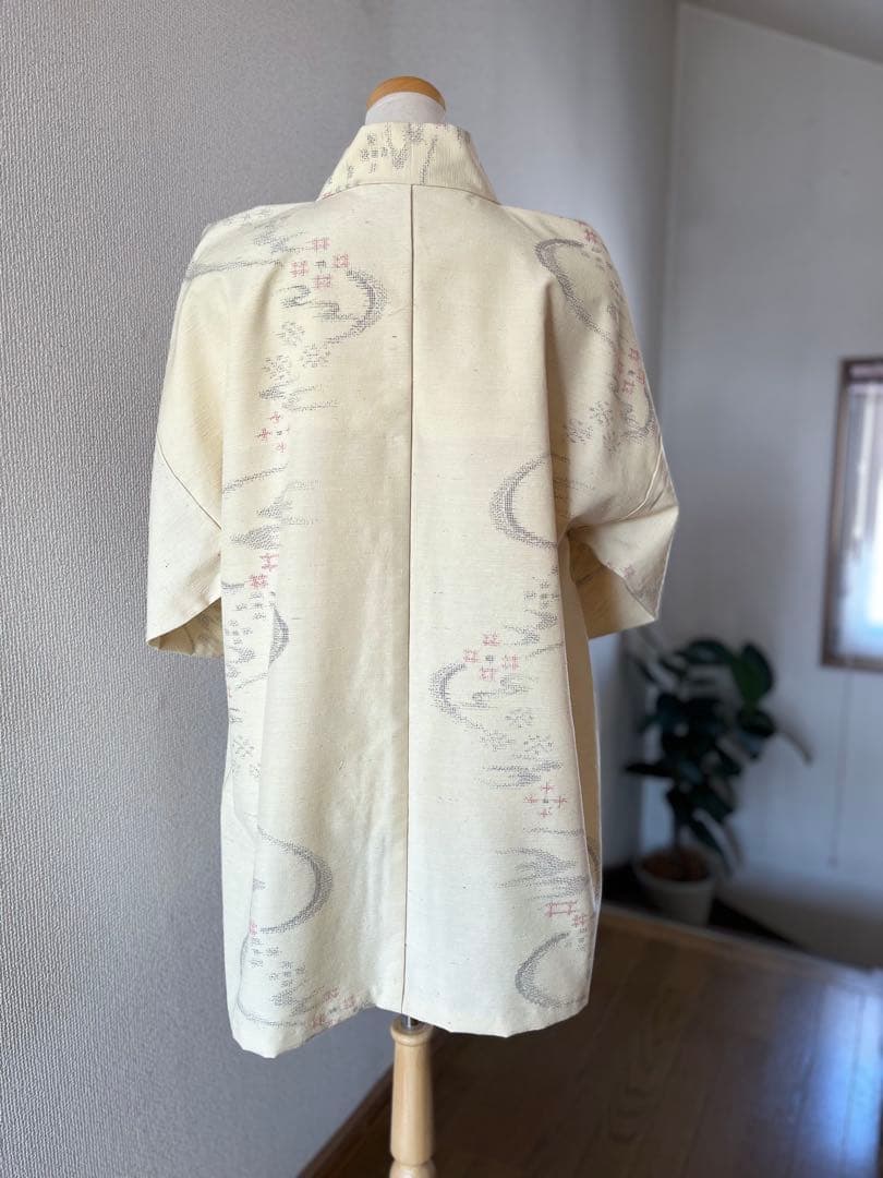 おんたけ様♡結城紬　作務衣　手織り結城紬　未使用反物仕立　登録商標付