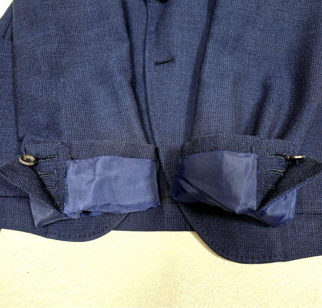 極美品 スーツセレクト セットアップ ビジネス SUPER110s ネイビー L