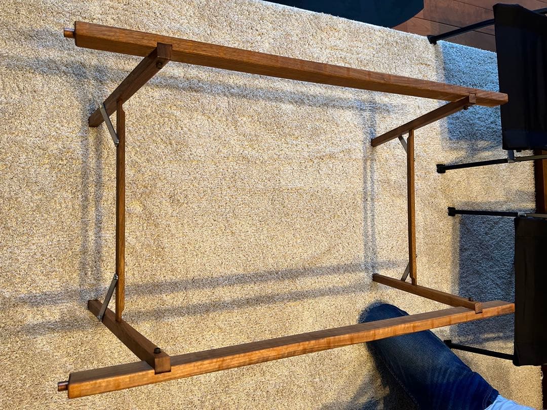 ウォールナットフォールディングチェア　テーブルセット　椅子分解可能