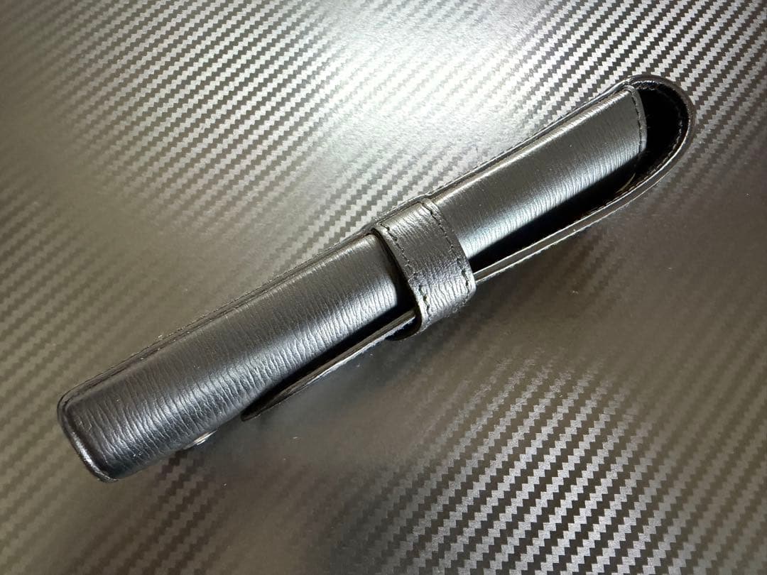 未使用に近い モンブラン レザーペンケース 2本差し ブラック 箱 袋 書類付き