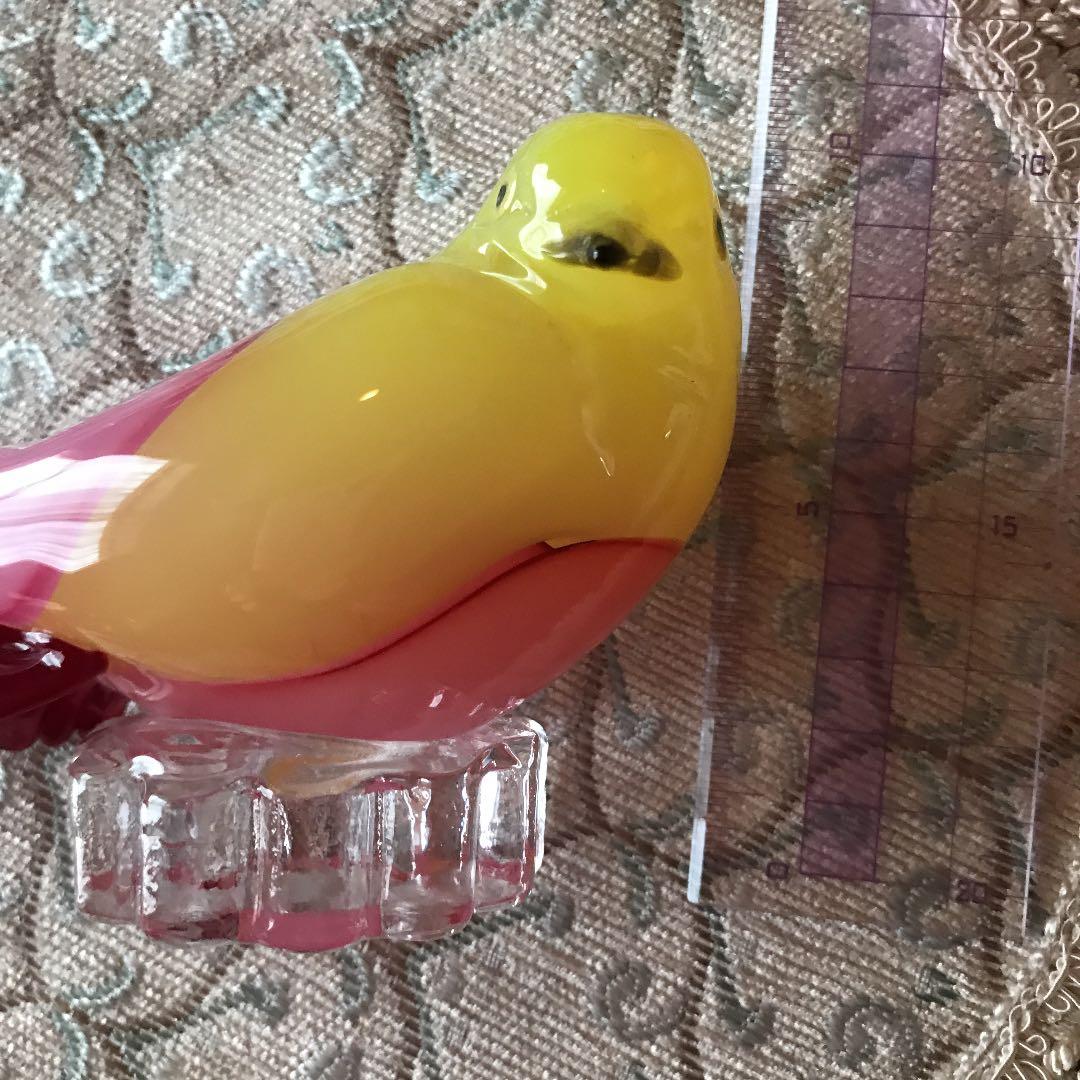 ふっくら可愛いガラスの小鳥オブジェ