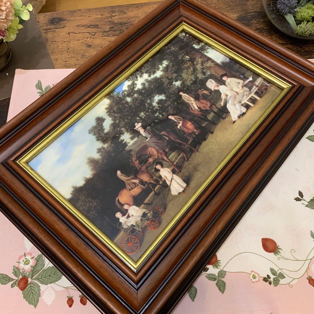 希少　ウェッジウッド ノーブルライン　陶板　ファミリー　プラーク　額