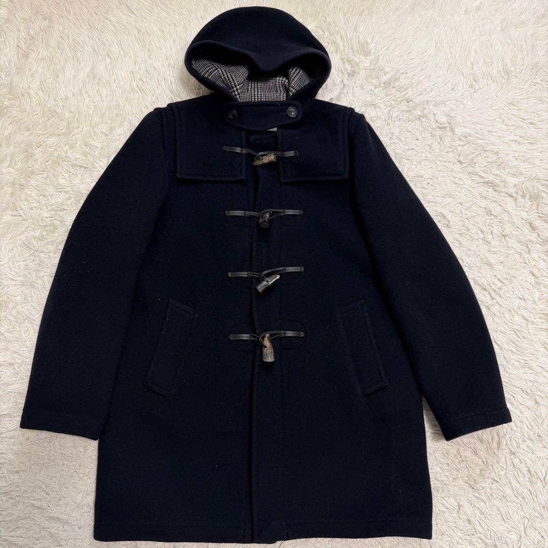 美品XLサイズ相当　ロンドントラディション　ダッフルコート　チェック裏地　紺