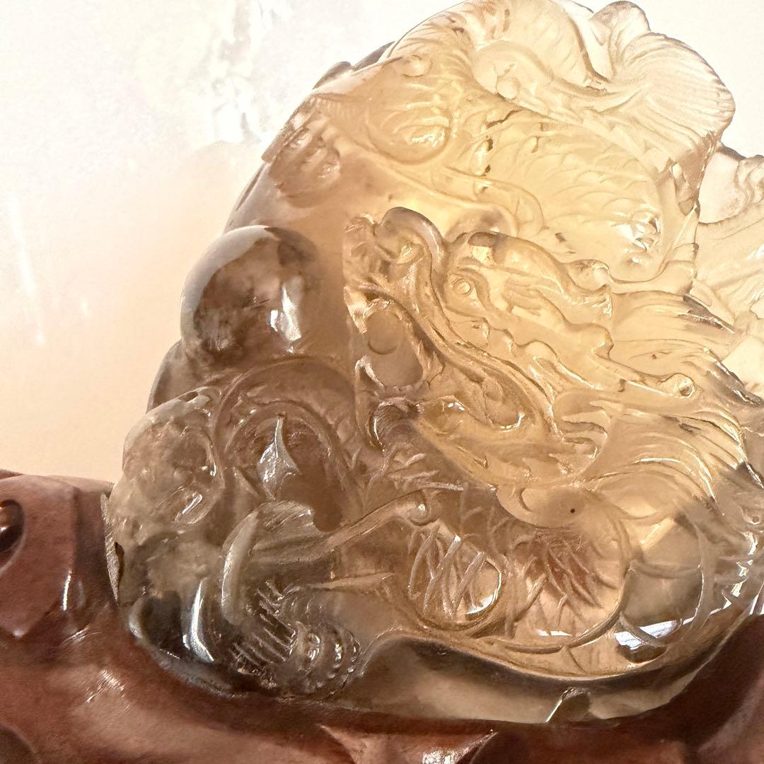 天然石 シトリン神龍様/•᷅•᷄\୭強運　金運　パワーストーン