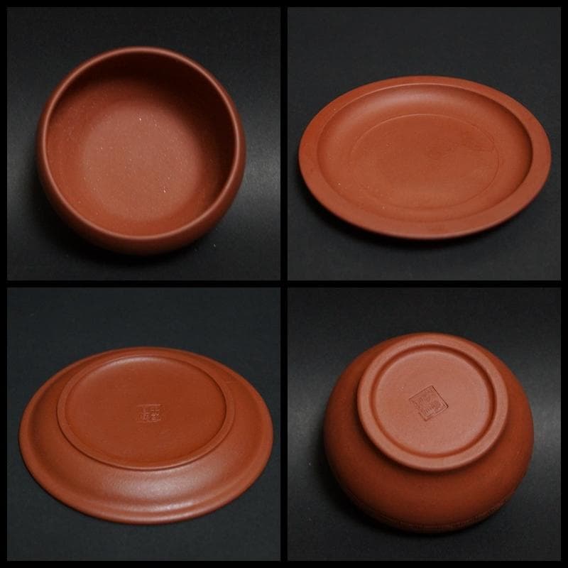 中国国家工芸美術大師 範春花製 款 老紫泥扁腹急須/煎茶碗セット