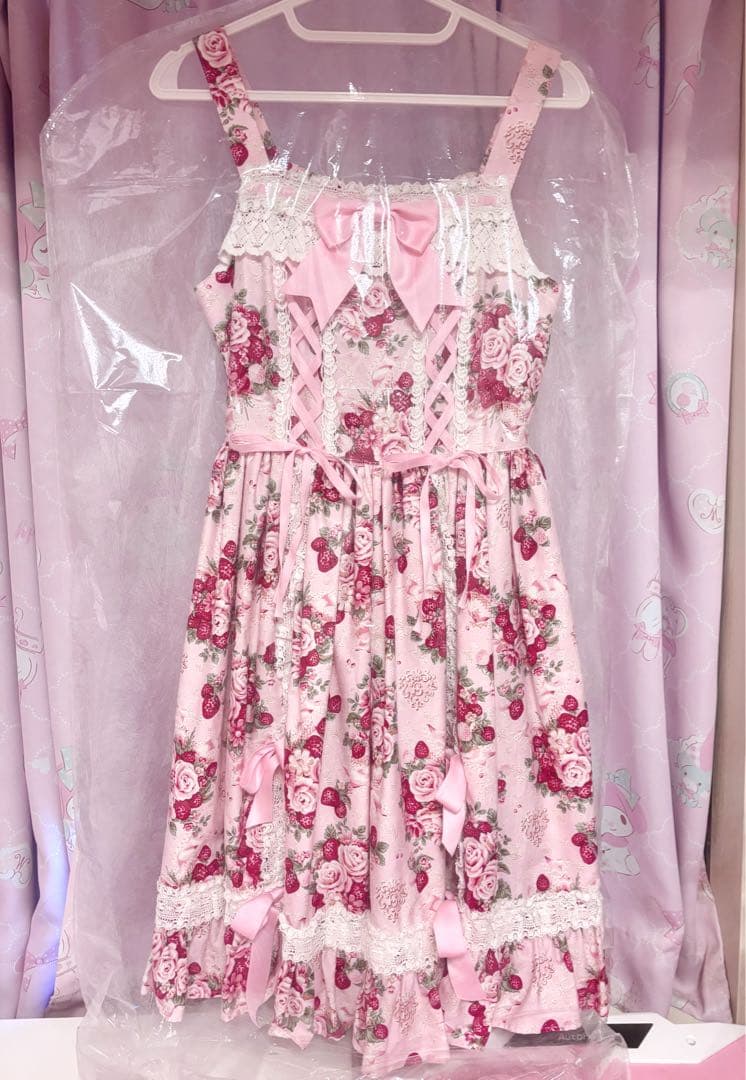 シュガーブーケ～永遠の乙女の憧れ～柄ジャンパースカートⅣ＆リボンクリップ