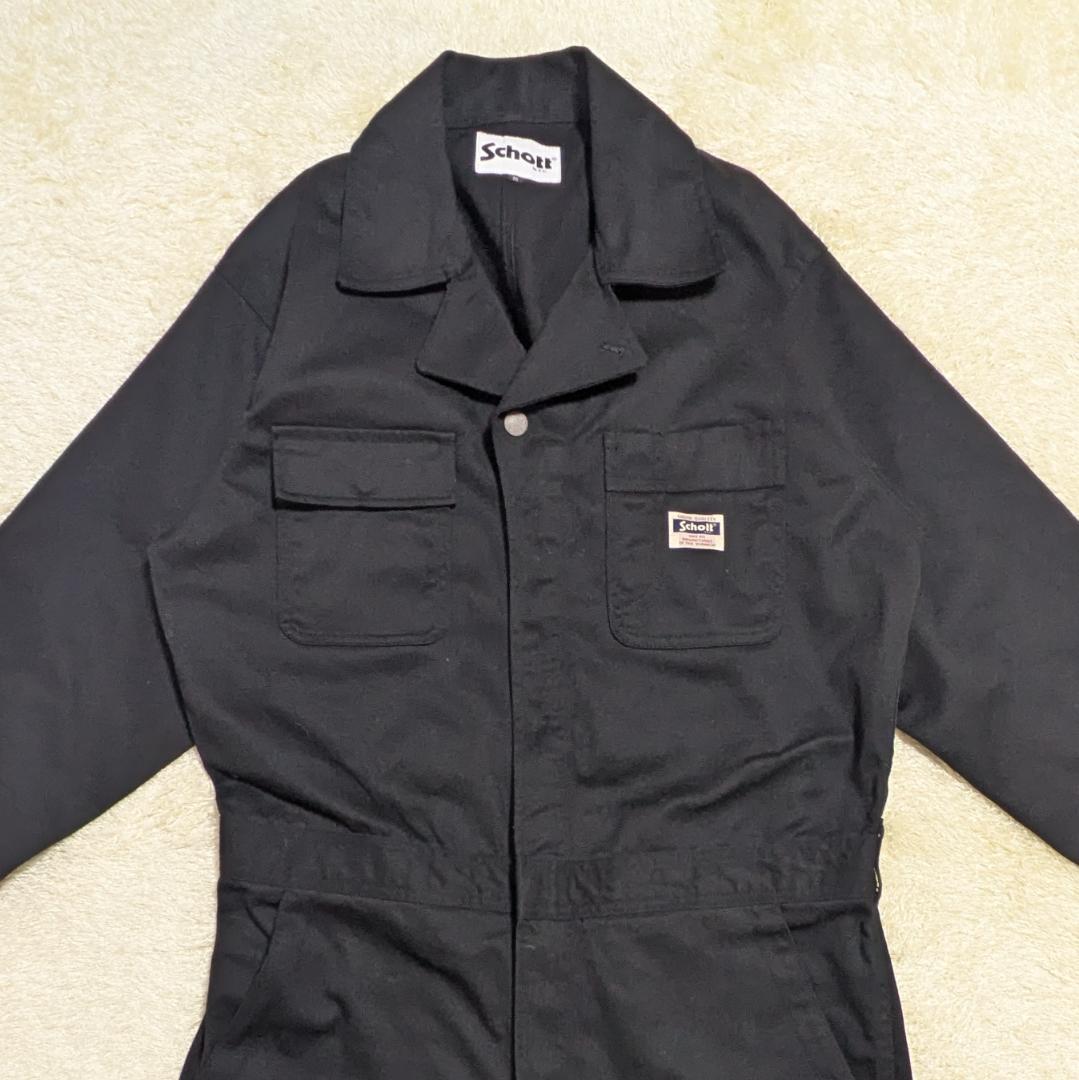 【美品】Schott ショット ワークジャンプスーツ つなぎ M 黒