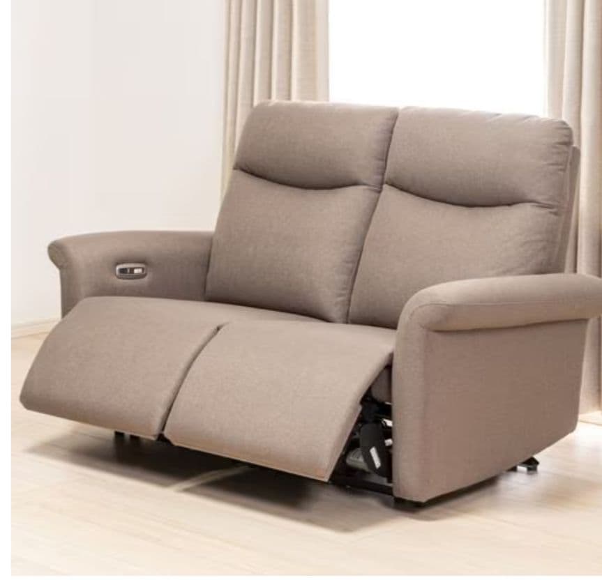 ヤマダオリジナル 電動リクライニングソファ　2人掛け ファブリックモカ色