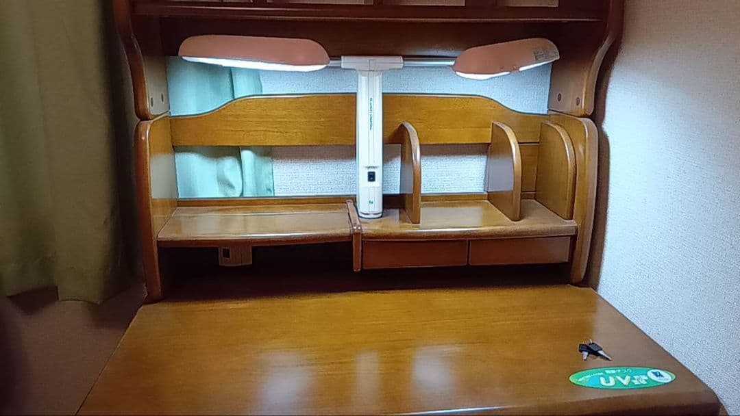 【本日限り】美品 コイズミ WOODY ECO 学習机 本棚 ライト付き 小学生