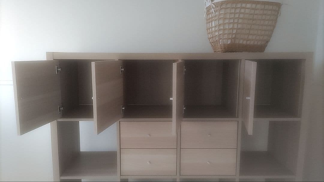 IKEAのシェルフユニット　ホワイトステインオーク調