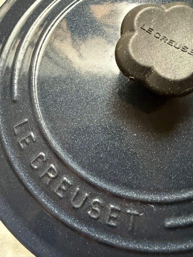 レア　LE CREUSET ミッドナイトブルー 両手鍋　ラメ