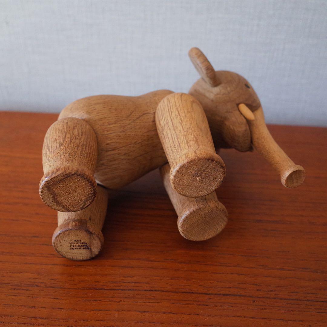 カイ・ボイスン ゾウ 木製オブジェ オーク無垢 デンマーク 北欧ヴィンテージ