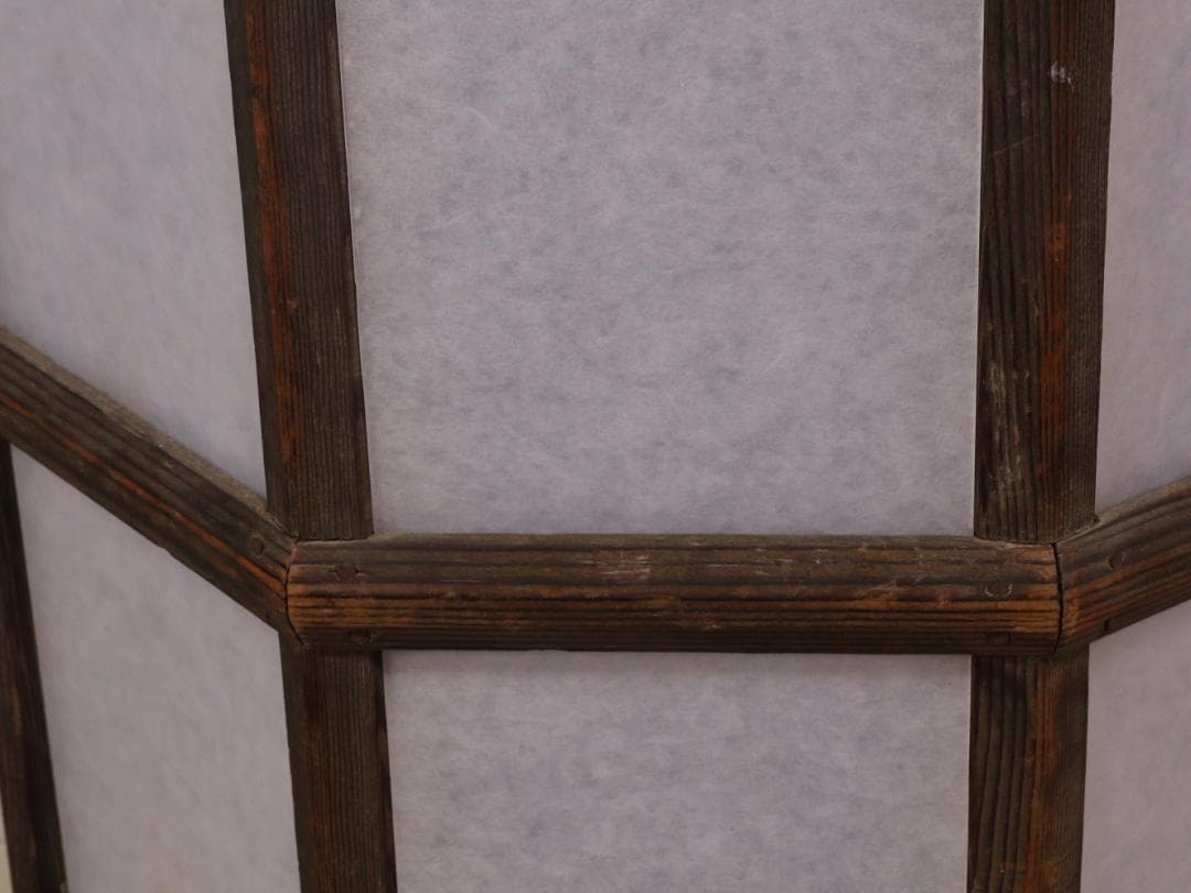 BK269　昭和レトロ　木製　八角　行燈　ライト　行灯　照明