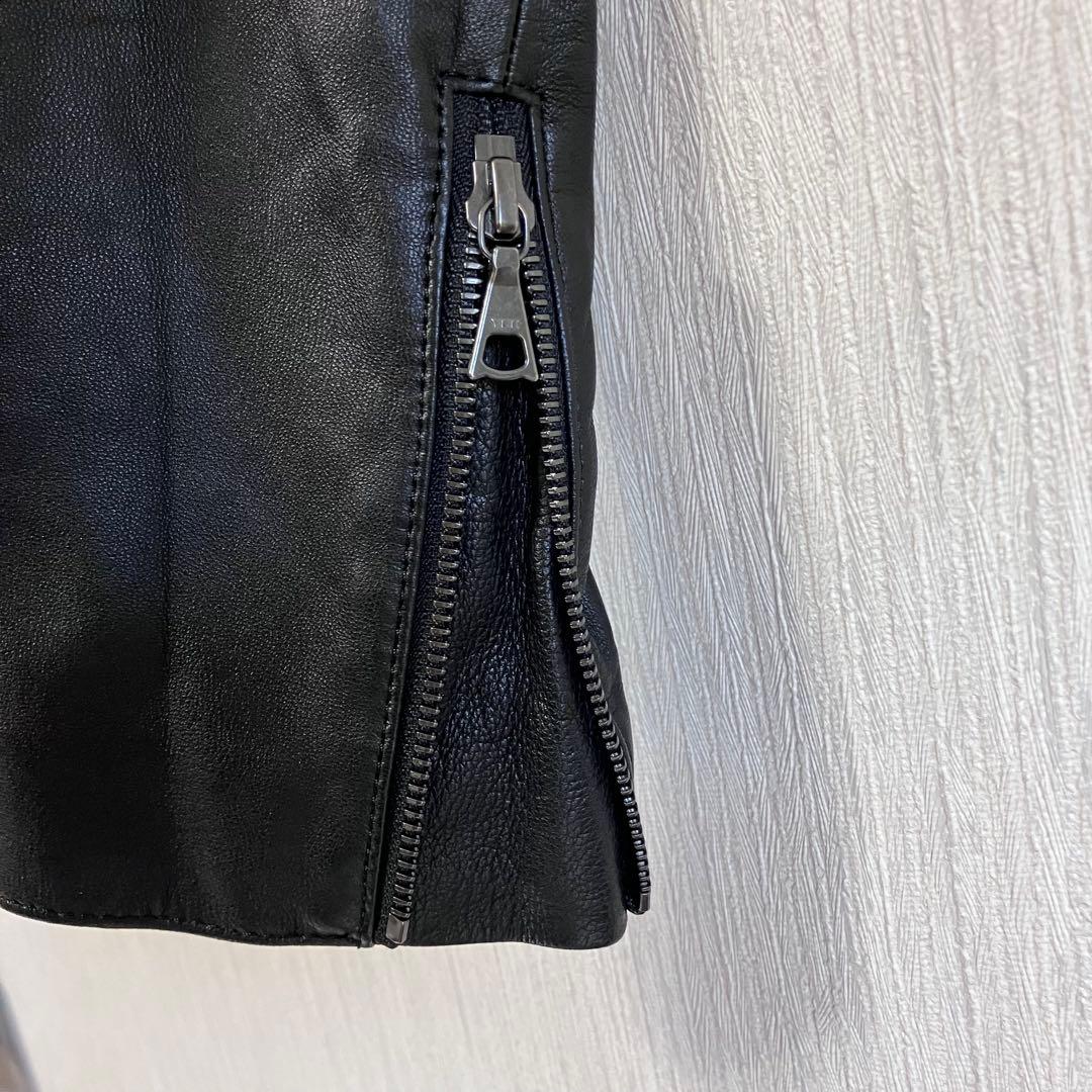 【美品】現行ロゴ　Theory ラムレザー　シングル　ライダースジャケット