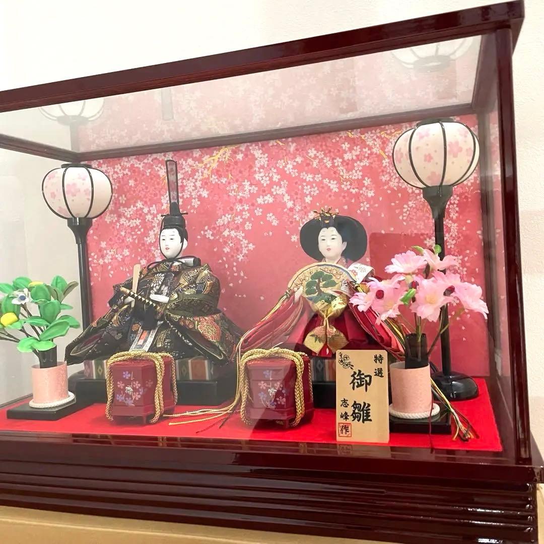 【美品】雛人形 ガラスケース付き　ライト付きます⭐︎