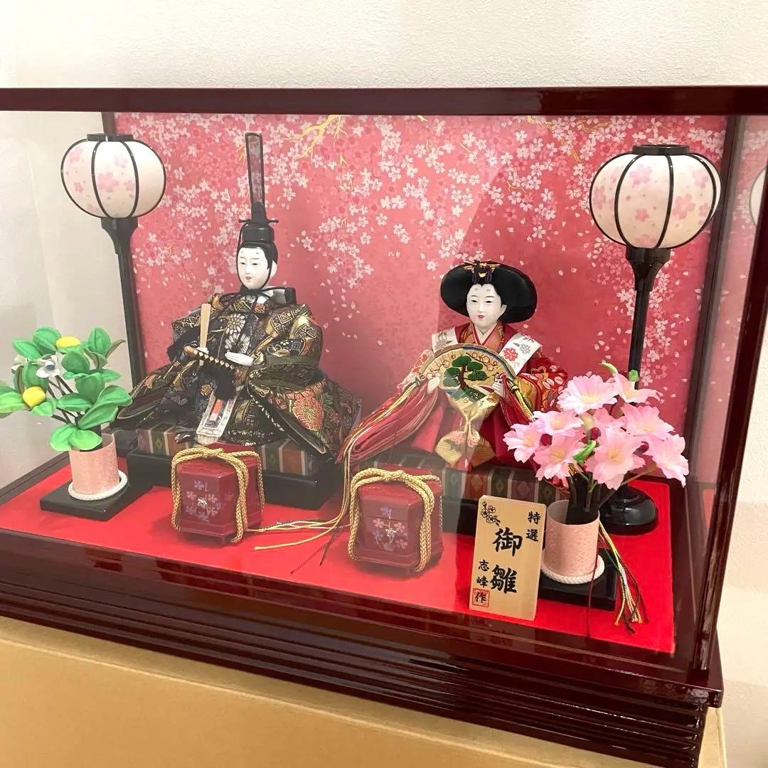 【美品】雛人形 ガラスケース付き　ライト付きます⭐︎