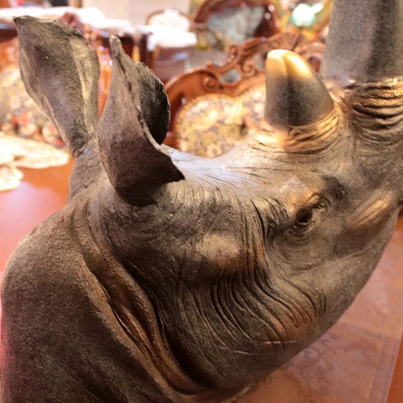 アニマルヘッド サイ ウォールデコレーション 壁掛け 動物 157-006