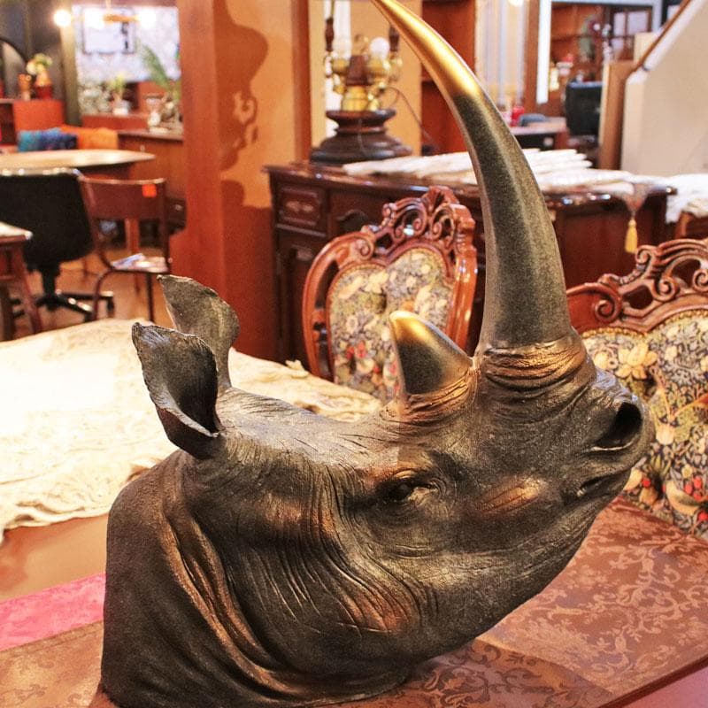 アニマルヘッド サイ ウォールデコレーション 壁掛け 動物 157-006