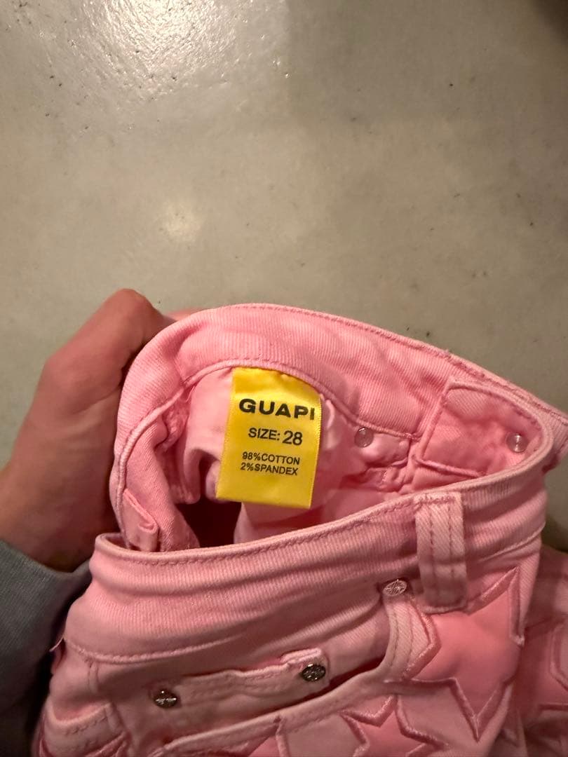 GUAPI FRENCH ROSE STARS DENIM 28 ピンク