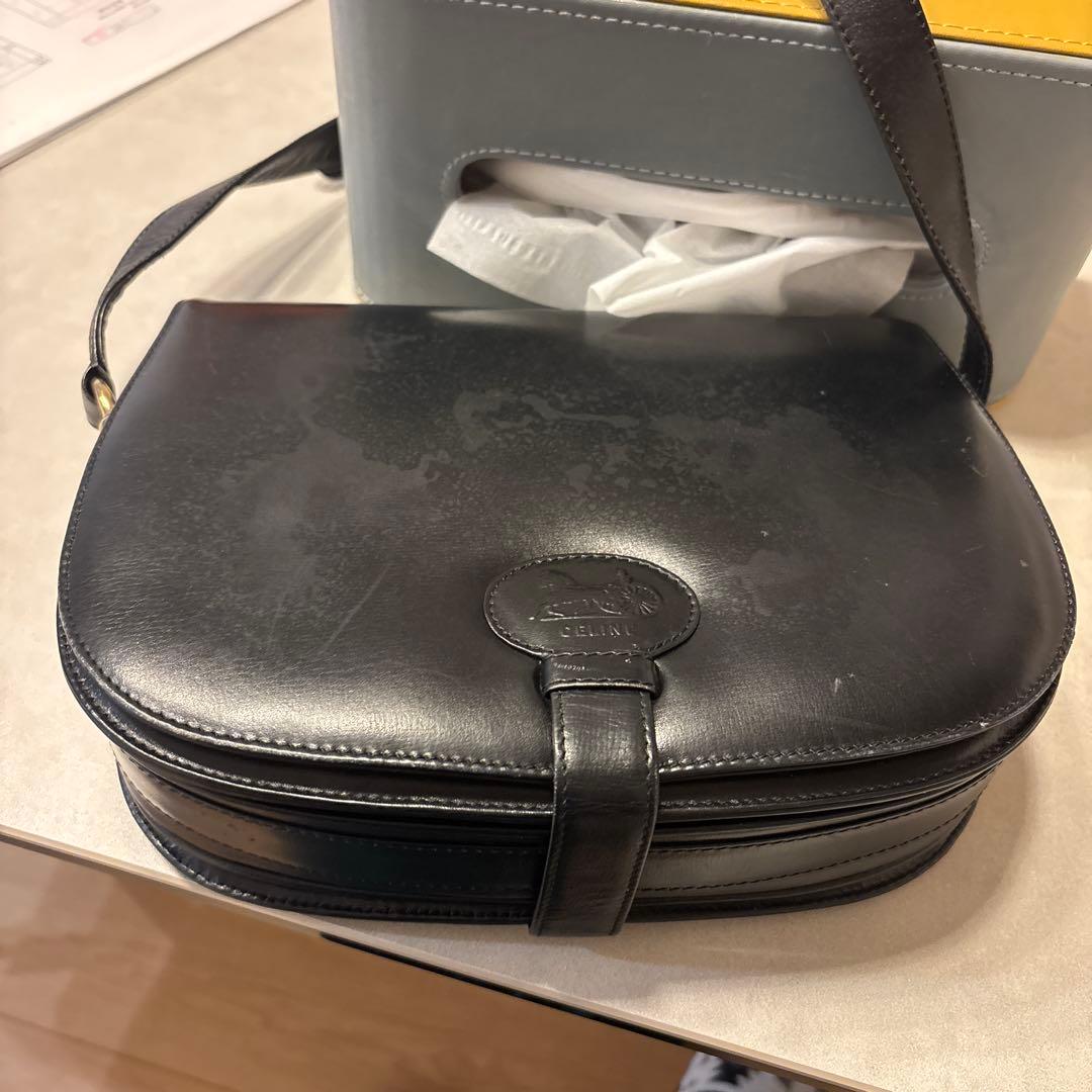 ミ*ポ様 CELINE 1970s ロゴ フラップ ショルダーバッグ
