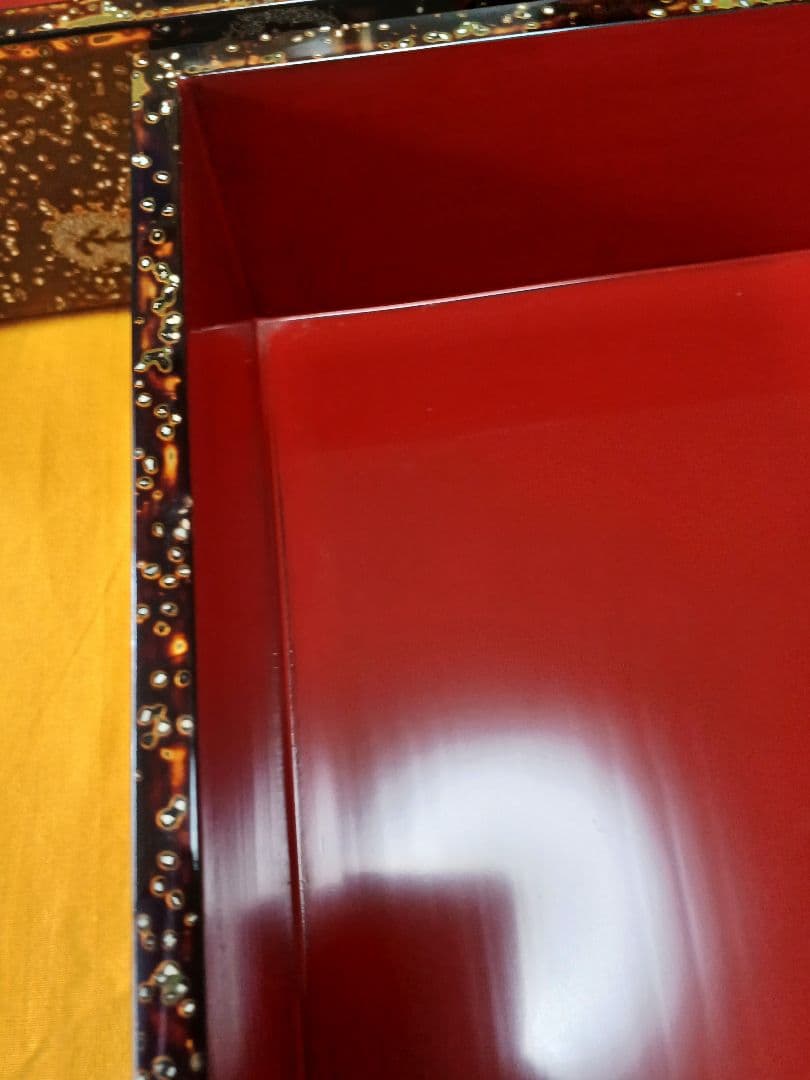 若狭塗？　五段重箱　台付き