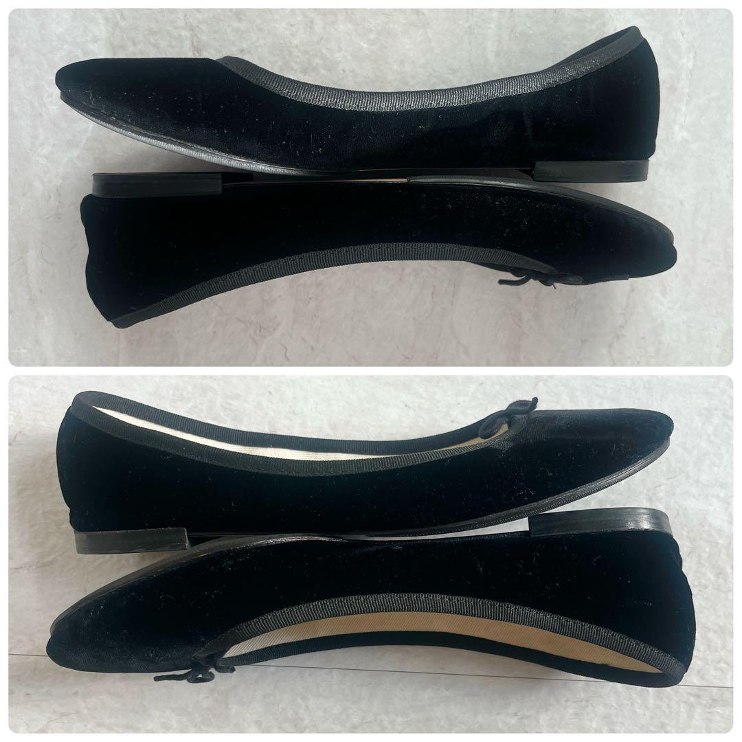 reppetto IENA ベロア バレエシューズ ブラック