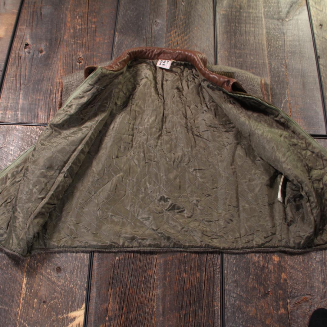 古着　モヘアジレ　ベスト　イタリアヴィンテージ　チョッキ　４６　M カーキ.