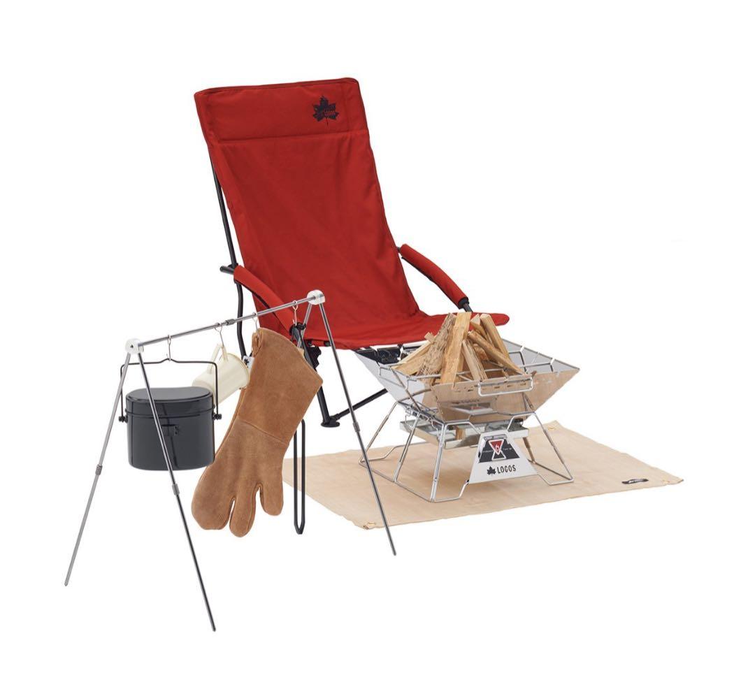 【③点セット】LOGOS ロゴス 囲炉裏テーブル/クワトロポッド/ツールラック