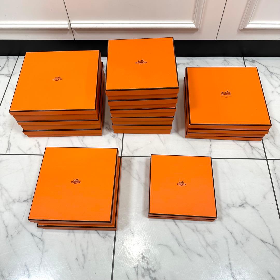 21 美品　HERMES　エルメス　オレンジ 空箱　化粧箱　20個セット
