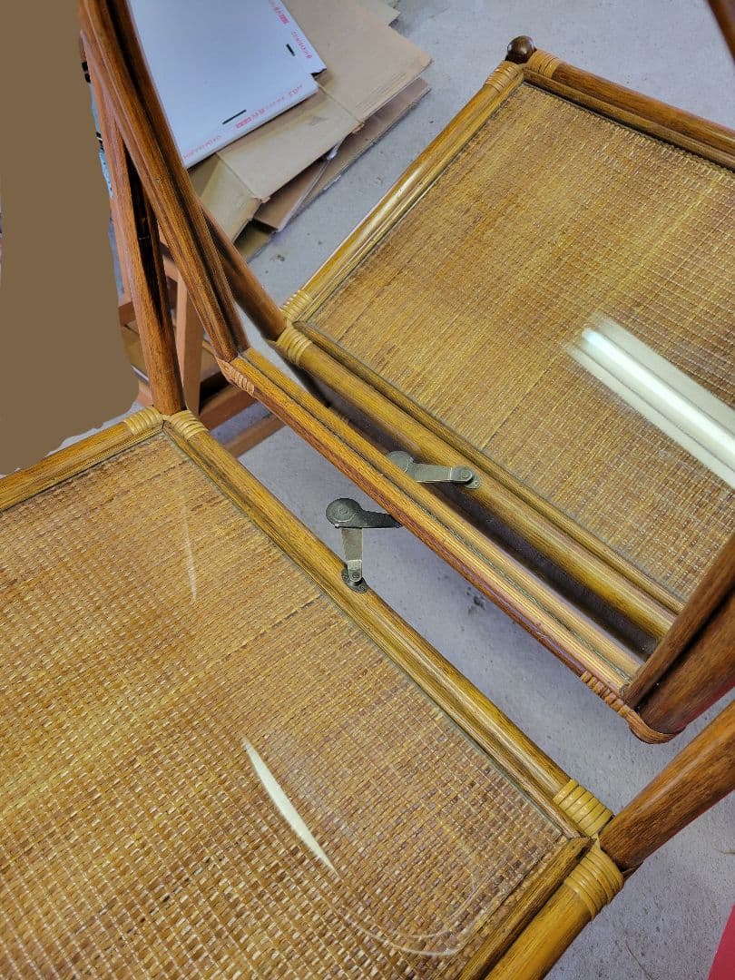 レトロ ラタンドレッサー 鏡台 アンティーク 美品