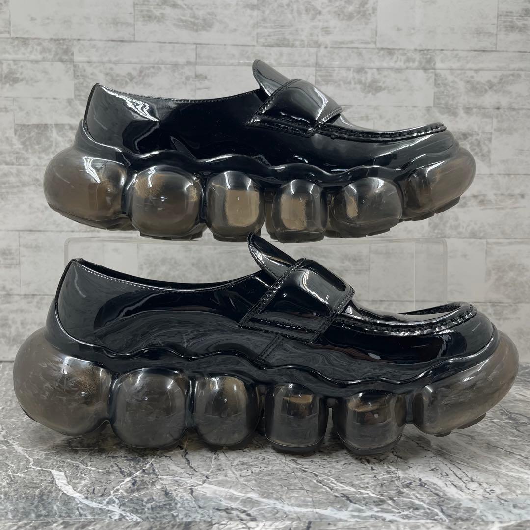 美品 グラウンズ ジュエリー ローファー 26 ブラック エナメルレザー 厚底