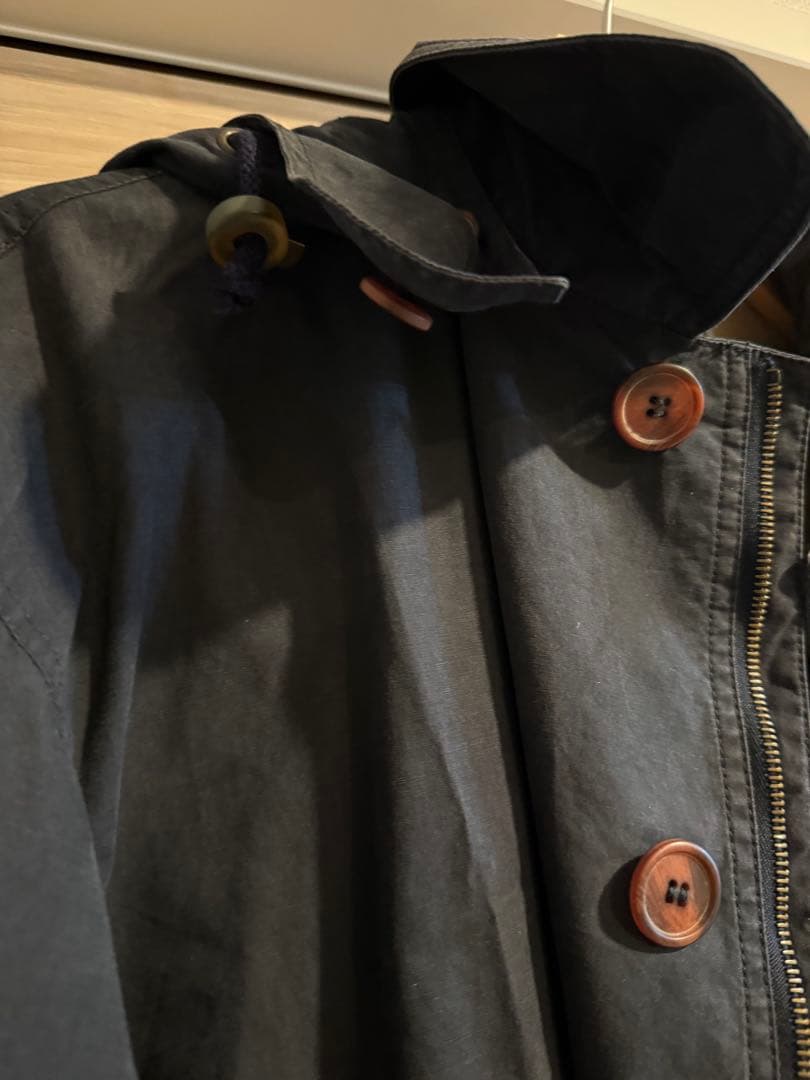 ジョルジオアルマーニ　ハーフジャケットモッズコート　フーデット　ドローコード